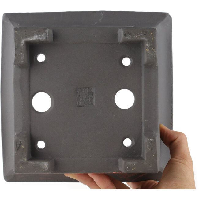 Vaso bonsai quadrato non smaltato di Tosui - 185 x 185 x 105 mm