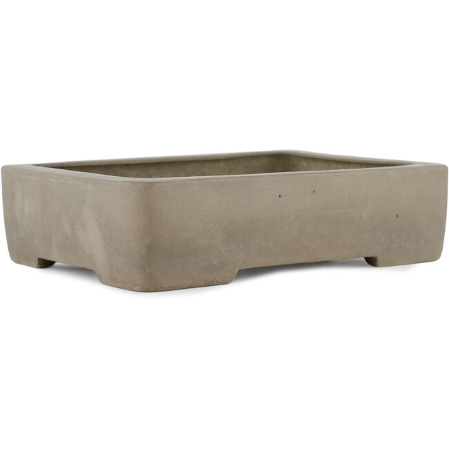 Rectangular unglazed bonsai pot by Keizan - 220 x 160 x 55 mm