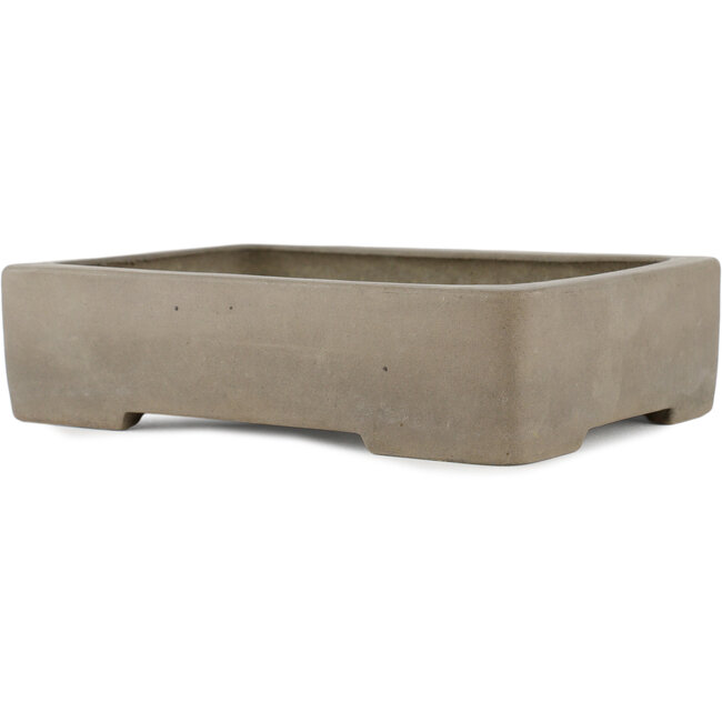 Rectangular unglazed bonsai pot by Keizan - 220 x 160 x 55 mm