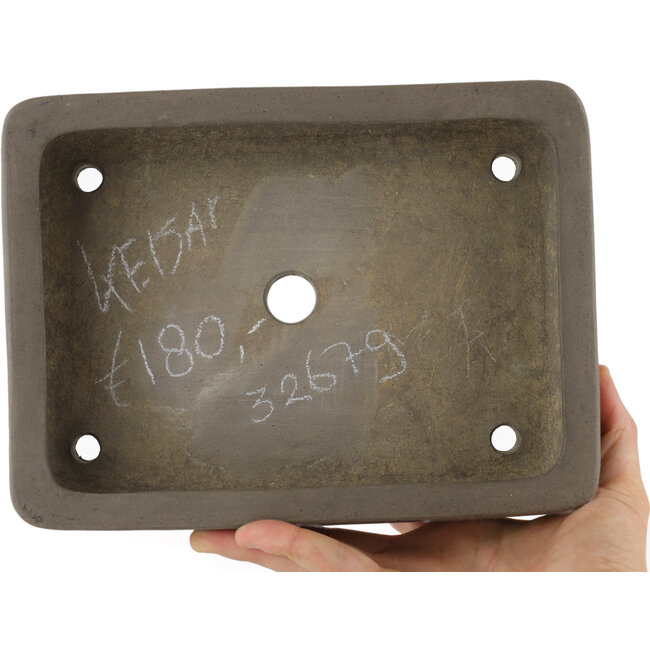 Vaso bonsai rettangolare non smaltato di Keizan - 220 x 160 x 55 mm