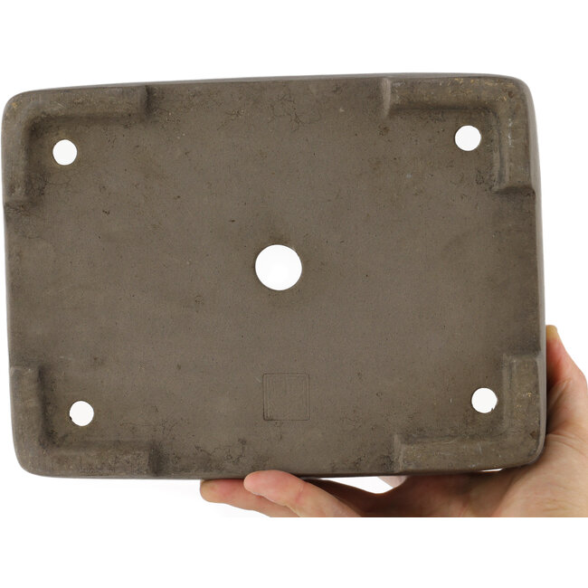 Rectangular unglazed bonsai pot by Keizan - 220 x 160 x 55 mm