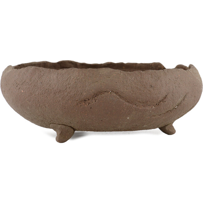 Round unglazed bonsai pot - 230 x 230 x 70 mm