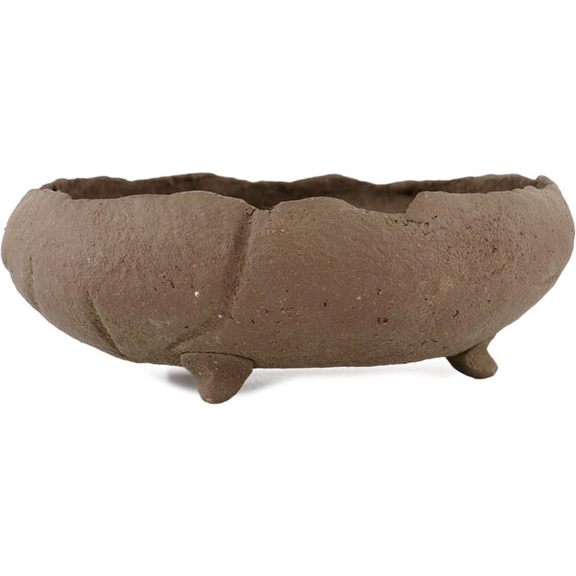 Round unglazed bonsai pot - 230 x 230 x 70 mm