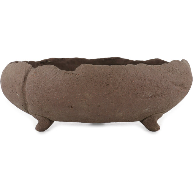 Round unglazed bonsai pot - 230 x 230 x 70 mm