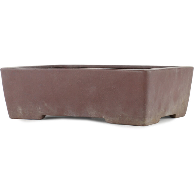 Rectangular unglazed bonsai pot by Yamaaki - 250 x 180 x 75 mm