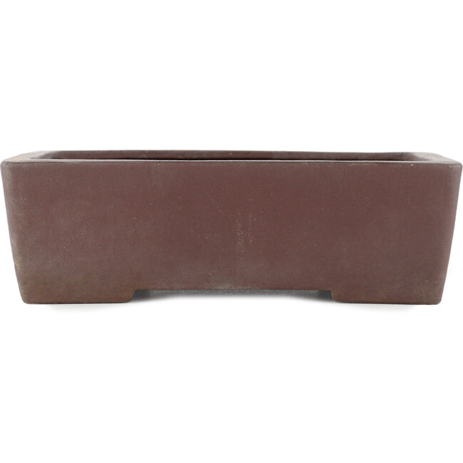 Rectangular unglazed bonsai pot by Yamaaki - 250 x 180 x 75 mm