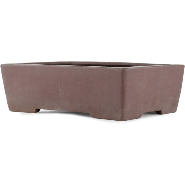 Maceta para bonsái rectangular sin esmaltar de Yamaaki - 250 x 180 x 75 mm