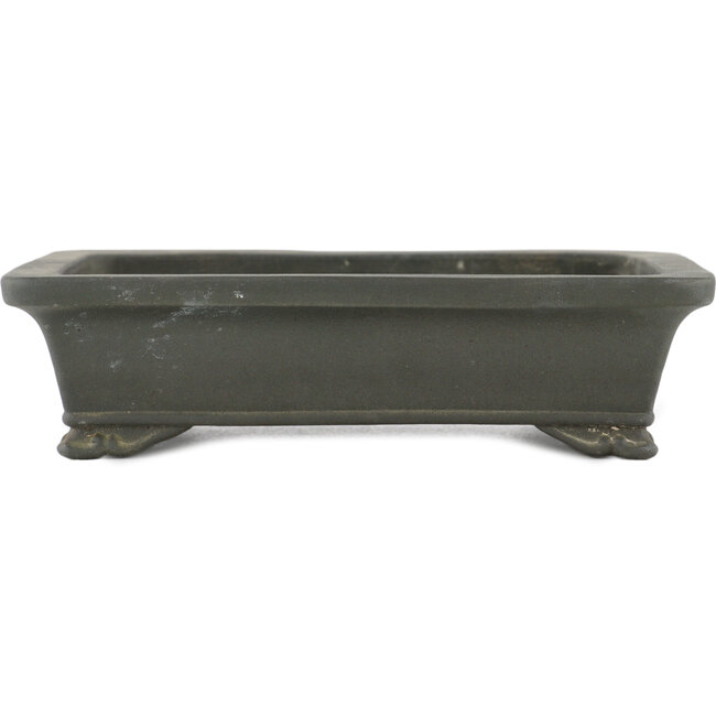 Rectangular unglazed bonsai pot by Zenigo - 230 x 175 x 60 mm