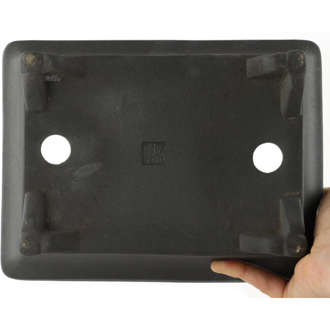 Rectangular unglazed bonsai pot by Zenigo - 230 x 175 x 60 mm