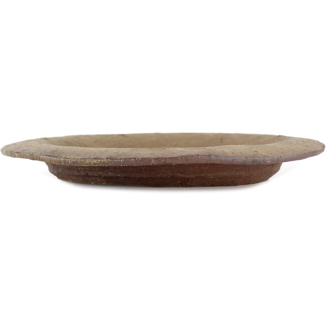 Round unglazed bonsai pot - 225 x 225 x 30 mm