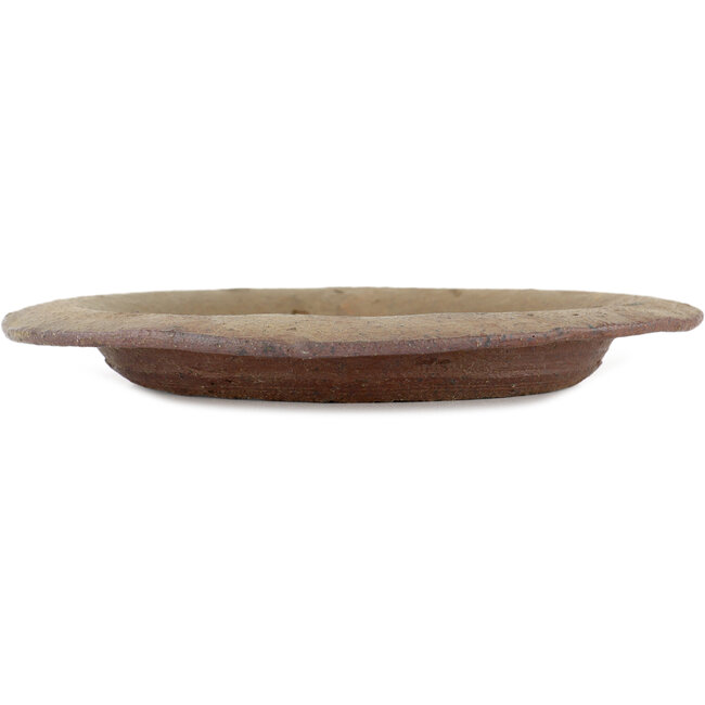 Round unglazed bonsai pot - 225 x 225 x 30 mm