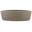 Oval unglazed bonsai pot by Yamaaki - 250 x 190 x 55 mm