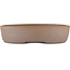 Oval unglazed bonsai pot by Terahata Satomi Mazan - 225 x 175 x 55 mm