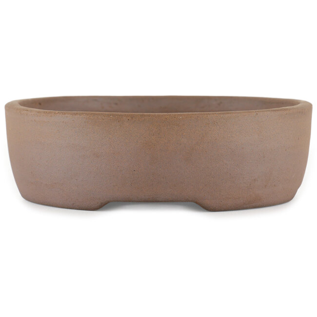 Vaso bonsai ovale non smaltato di Terahata Satomi Mazan - 225 x 175 x 55 mm