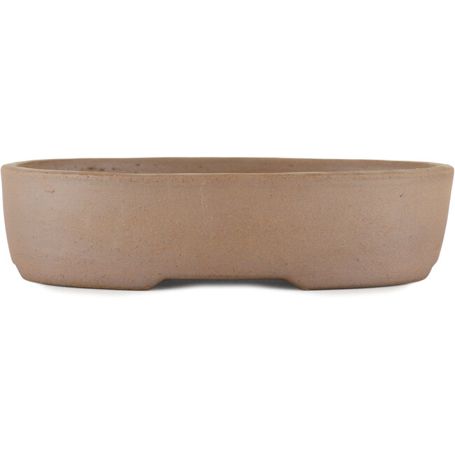 Pot à bonsaï ovale non émaillé par Terahata Satomi Mazan - 225 x 175 x 55 mm