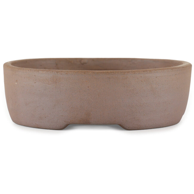 Ovale ongeglazuurde bonsaipot van Terahata Satomi Mazan - 225 x 175 x 55 mm