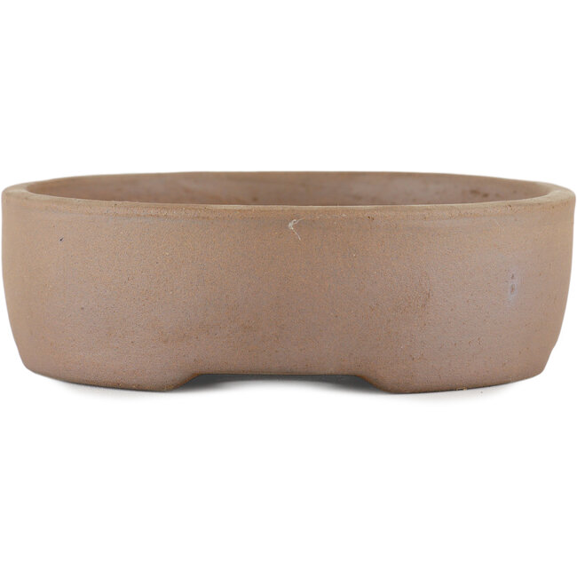 Vaso bonsai ovale non smaltato di Terahata Satomi Mazan - 225 x 175 x 55 mm