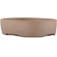 Ovale ongeglazuurde bonsaipot van Terahata Satomi Mazan - 225 x 175 x 55 mm