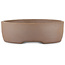 Ovale ongeglazuurde bonsaipot van Terahata Satomi Mazan - 225 x 175 x 55 mm