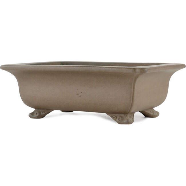 Pot à bonsaï rectangulaire non vernissé par Gyouzan - 260 x 200 x 85 mm
