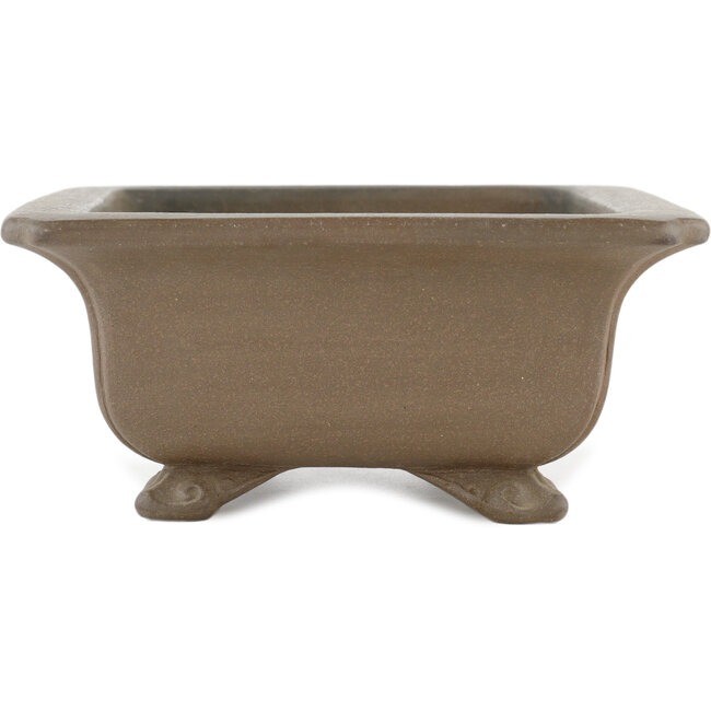 Rectangular unglazed bonsai pot by Gyouzan - 260 x 200 x 85 mm