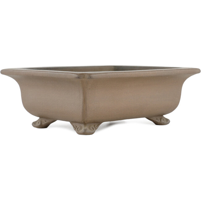Maceta rectangular para bonsái sin esmaltar de Gyouzan - 260 x 200 x 85 mm