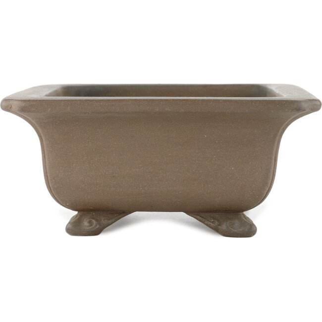 Pot à bonsaï rectangulaire non vernissé par Gyouzan - 260 x 200 x 85 mm