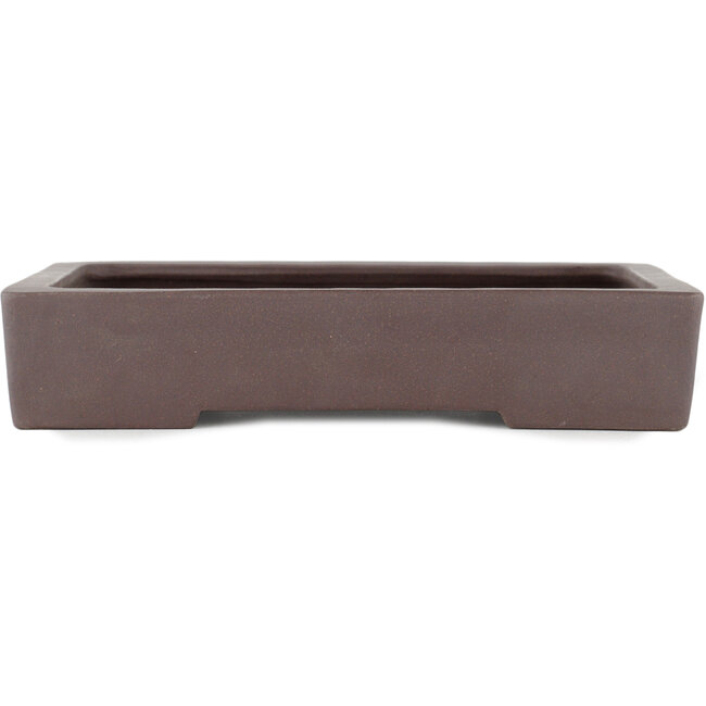 Rectangular unglazed bonsai pot by Yamaaki - 285 x 200 x 55 mm