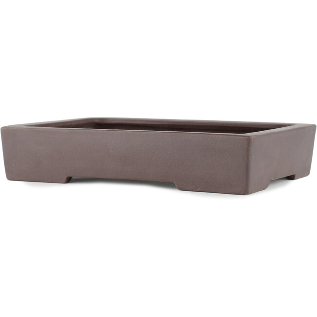 Pot à bonsaï rectangulaire non émaillé par Yamaaki - 285 x 200 x 55 mm