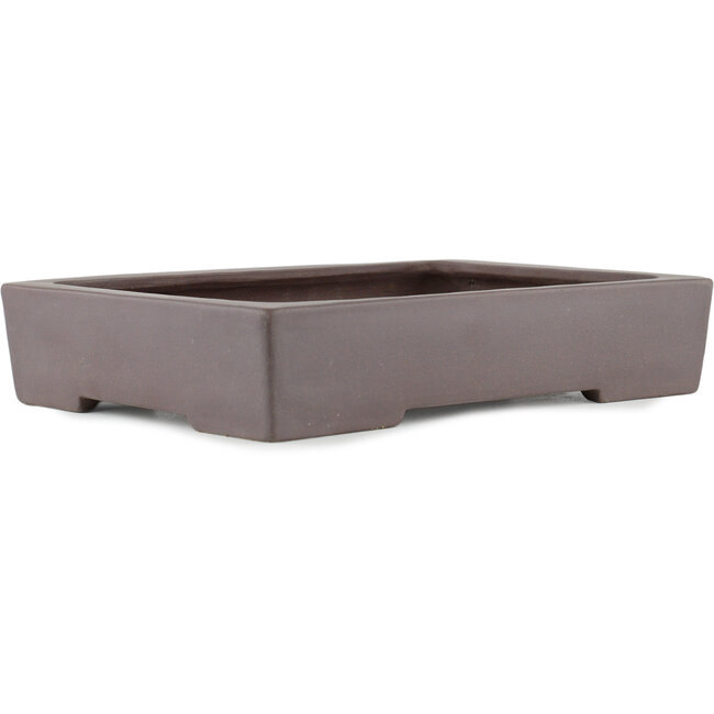 Rectangular unglazed bonsai pot by Yamaaki - 285 x 200 x 55 mm