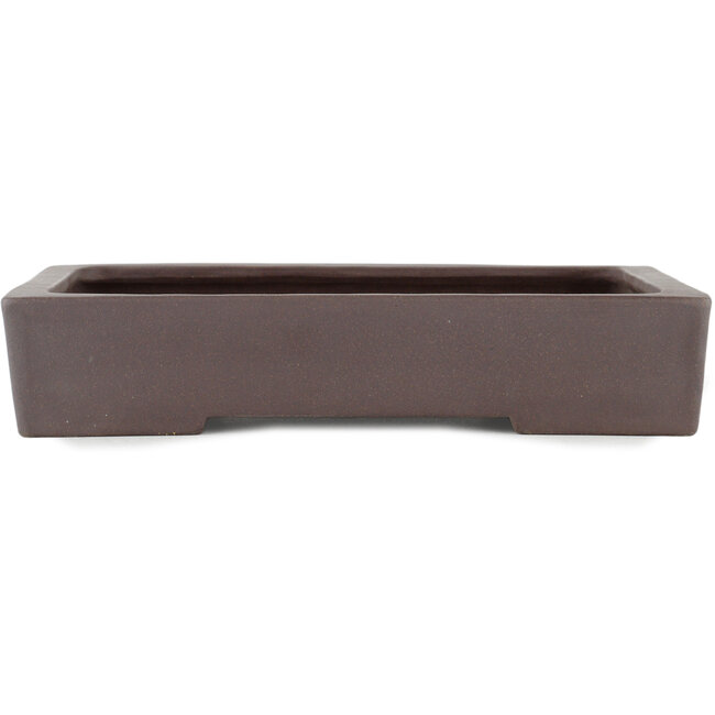 Rectangular unglazed bonsai pot by Yamaaki - 285 x 200 x 55 mm