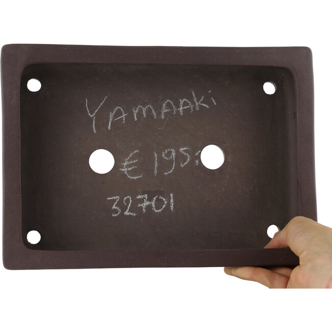 Rectangular unglazed bonsai pot by Yamaaki - 285 x 200 x 55 mm