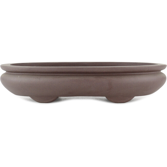 Oval unglazed bonsai pot by Yamaaki - 295 x 210 x 60 mm