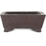 Rectangular unglazed bonsai pot by Yamaaki - 240 x 180 x 65 mm