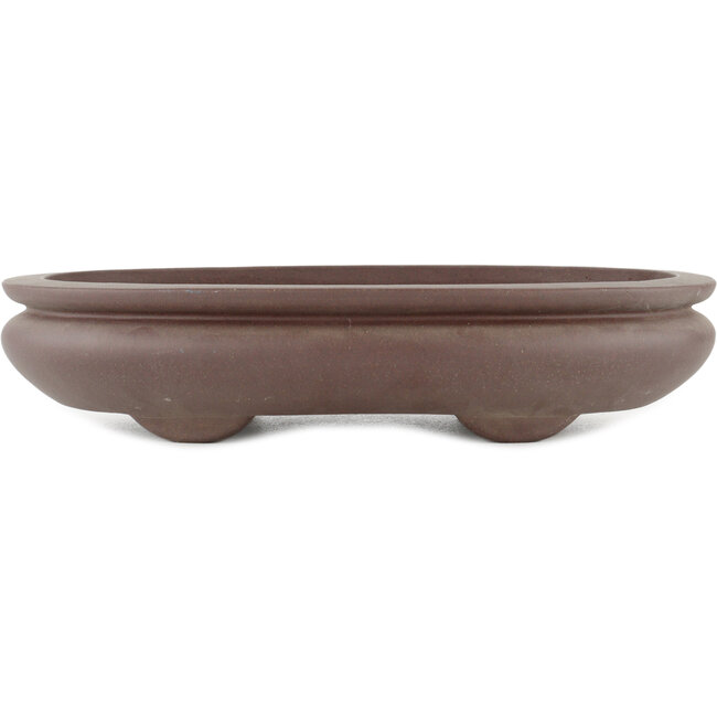 Oval unglazed bonsai pot by Yamaaki - 295 x 210 x 60 mm