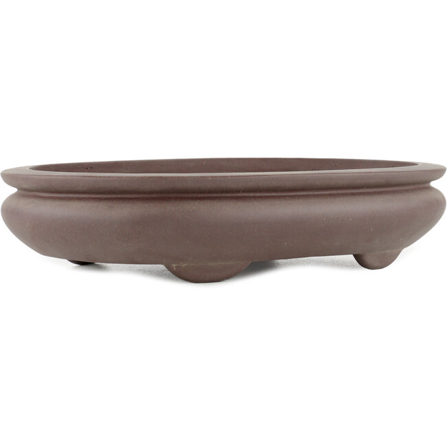 Oval unglazed bonsai pot by Yamaaki - 295 x 210 x 60 mm