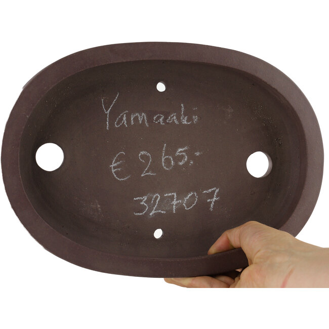 Vaso bonsai ovale non smaltato di Yamaaki - 295 x 210 x 60 mm