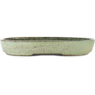 Tosui 245 mm  green bonsai pot by Tosui, Japan