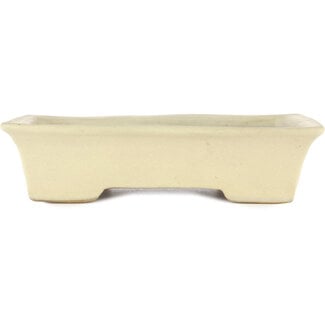 Yamafusa - Takehiko Koie 240 mm  beige bonsai pot by Yamafusa, Tokoname, Japan