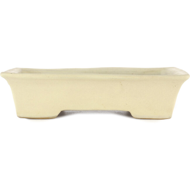 Rectangular beige bonsai pot by Yamafusa - 240 x 210 x 60 mm