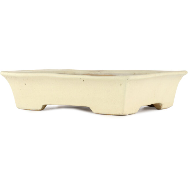 Maceta rectangular para bonsái beige de Yamafusa - 240 x 210 x 60 mm