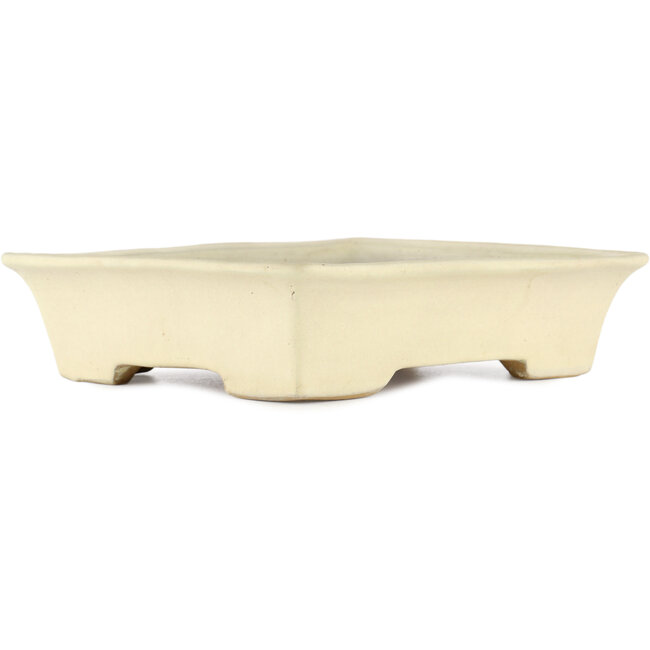 Maceta rectangular para bonsái beige de Yamafusa - 240 x 210 x 60 mm