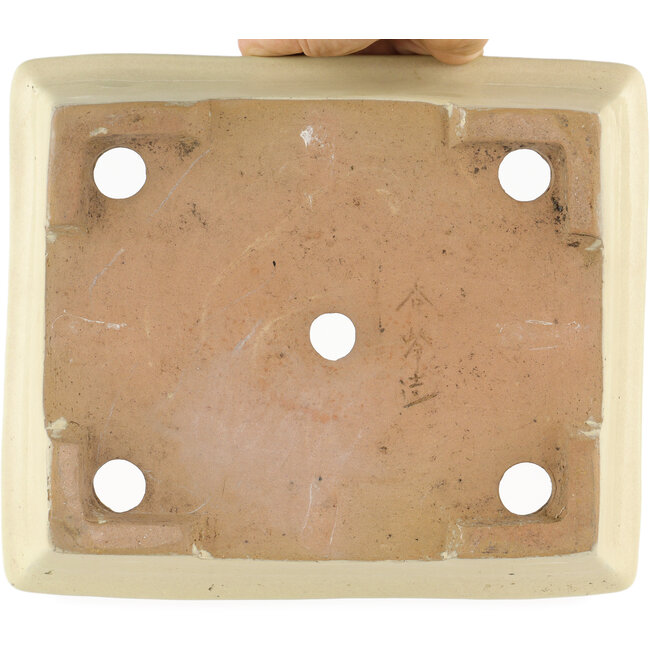 Vaso bonsai rettangolare beige di Yamafusa - 240 x 210 x 60 mm