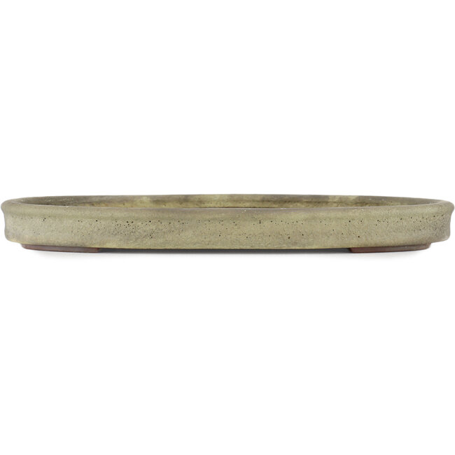 Oval green bonsai pot - 310 x 205 x 30 mm