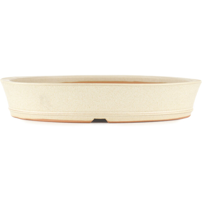 Round off-white bonsai pot by Shoko - 250 x 250 x 45 mm