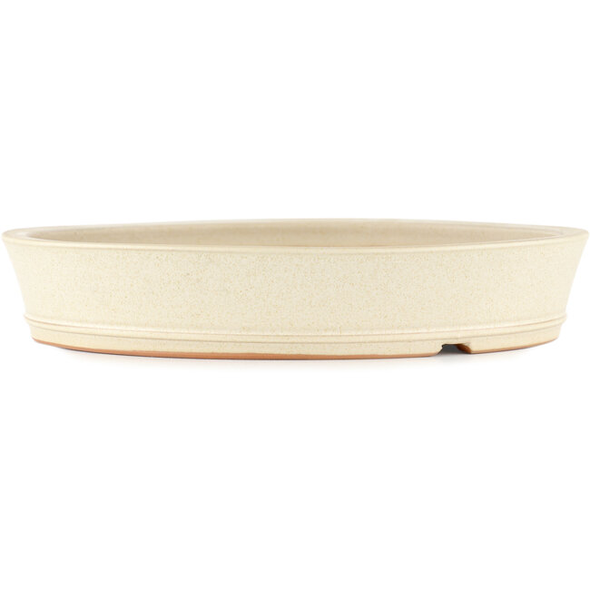 Round off-white bonsai pot by Shoko - 250 x 250 x 45 mm