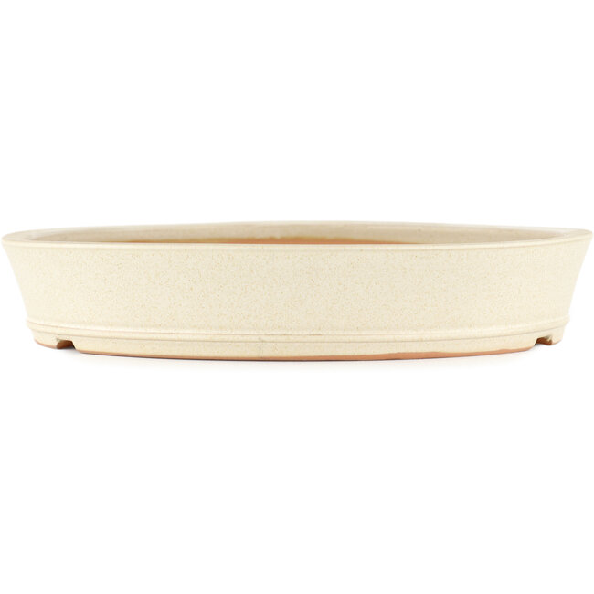 Round off-white bonsai pot by Shoko - 250 x 250 x 45 mm