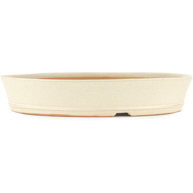 Round off-white bonsai pot by Shoko - 250 x 250 x 45 mm