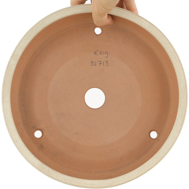 Ronde gebroken witte bonsaipot van Shoko - 250 x 250 x 45 mm