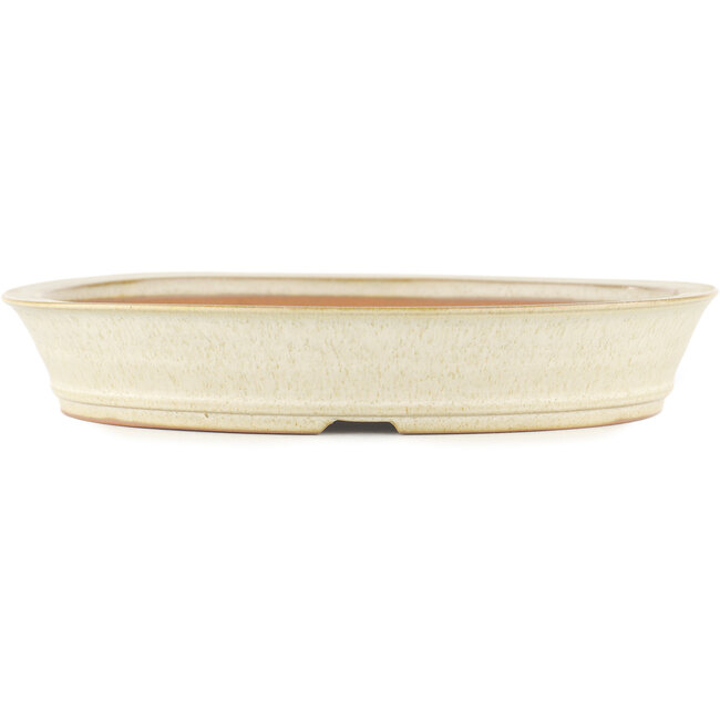 Round off-white bonsai pot by Shoko - 250 x 250 x 45 mm